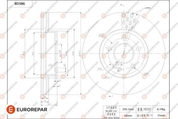 EUROREPAR 1684282880 - Bremžu diski www.autospares.lv