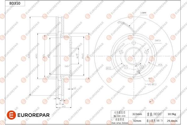 EUROREPAR 1684275280 - Bremžu diski www.autospares.lv