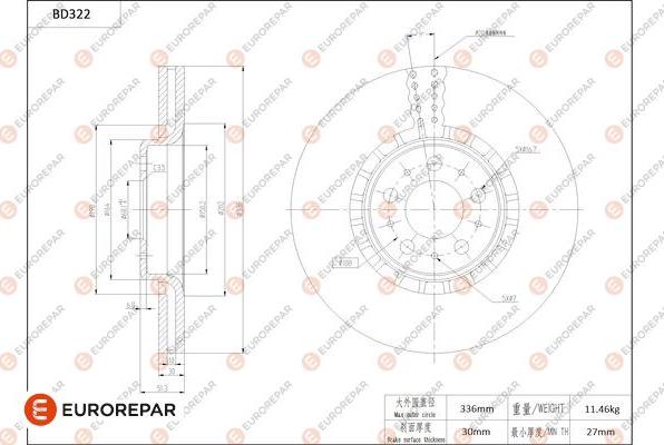 EUROREPAR 1684276480 - Bremžu diski www.autospares.lv