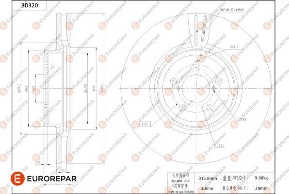 EUROREPAR 1684276280 - Bremžu diski www.autospares.lv