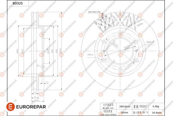 EUROREPAR 1684276780 - Bremžu diski www.autospares.lv