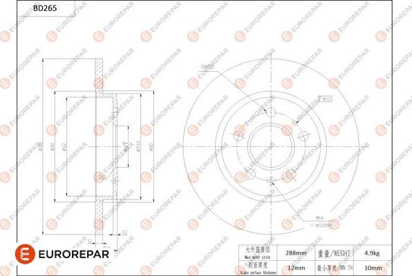 EUROREPAR 1684270780 - Bremžu diski www.autospares.lv