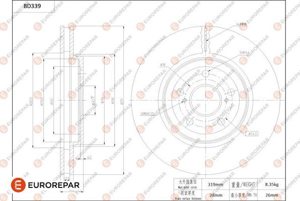 EUROREPAR 1684278180 - Bremžu diski www.autospares.lv