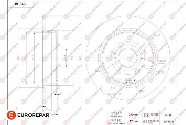 EUROREPAR 1684278780 - Bremžu diski www.autospares.lv