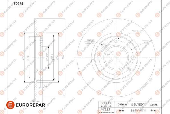 EUROREPAR 1684272180 - Bremžu diski www.autospares.lv