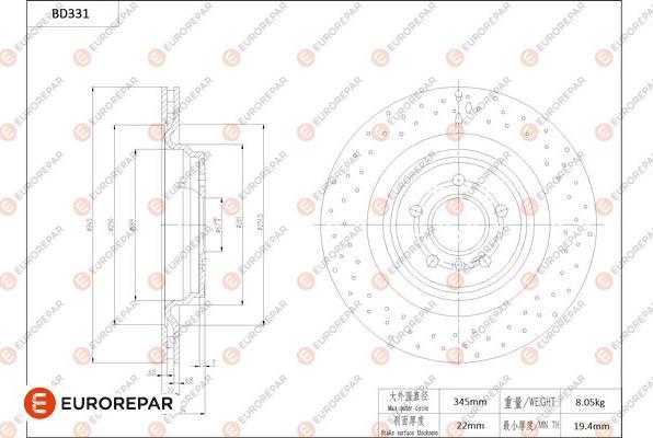 EUROREPAR 1684277380 - Bremžu diski www.autospares.lv