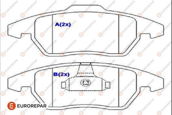 EUROREPAR 1686755480 - Bremžu uzliku kompl., Disku bremzes www.autospares.lv