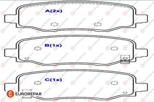 EUROREPAR 1686774580 - Bremžu uzliku kompl., Disku bremzes www.autospares.lv