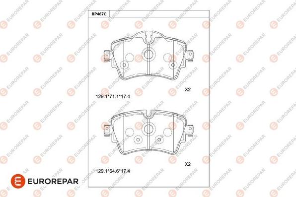 EUROREPAR 1681249980 - Bremžu uzliku kompl., Disku bremzes www.autospares.lv