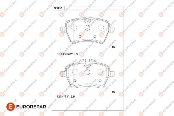 EUROREPAR 1681249380 - Bremžu uzliku kompl., Disku bremzes www.autospares.lv