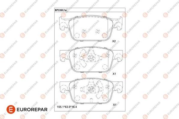 EUROREPAR 1681244080 - Bremžu uzliku kompl., Disku bremzes www.autospares.lv