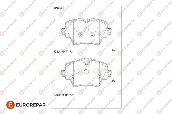 EUROREPAR 1681244380 - Bremžu uzliku kompl., Disku bremzes www.autospares.lv