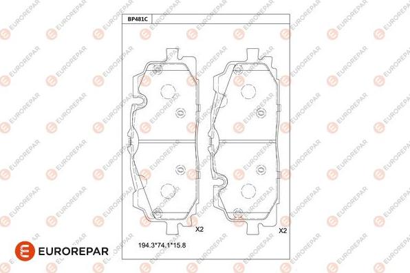 EUROREPAR 1681244280 - Bremžu uzliku kompl., Disku bremzes www.autospares.lv