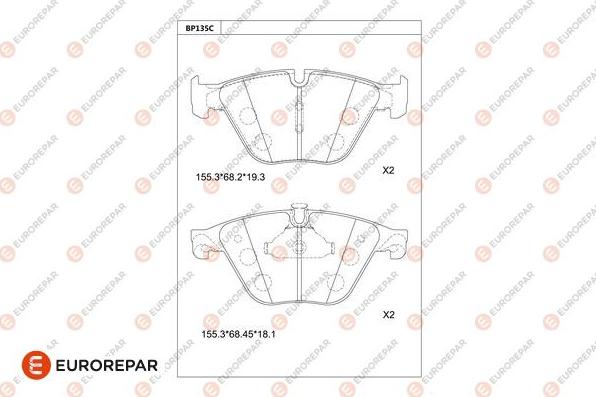 EUROREPAR 1681246180 - Bremžu uzliku kompl., Disku bremzes www.autospares.lv