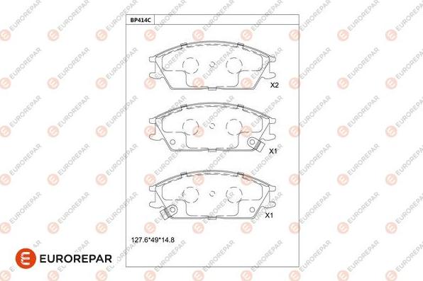 EUROREPAR 1681246380 - Bremžu uzliku kompl., Disku bremzes www.autospares.lv