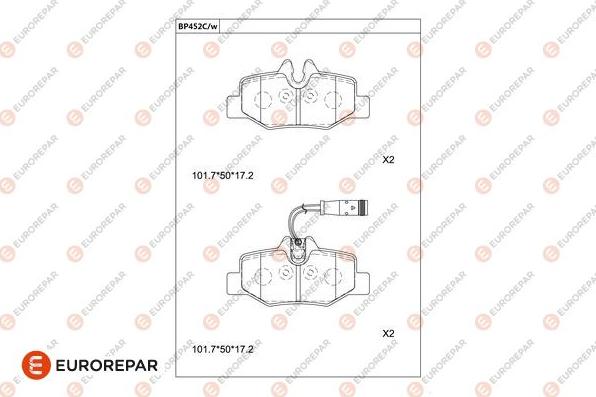 EUROREPAR 1681246280 - Bremžu uzliku kompl., Disku bremzes www.autospares.lv