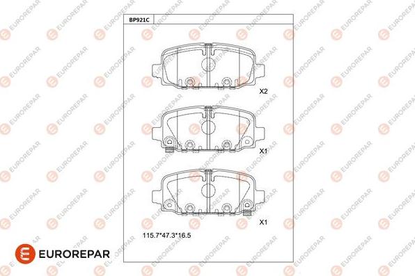 EUROREPAR 1681246780 - Bremžu uzliku kompl., Disku bremzes www.autospares.lv