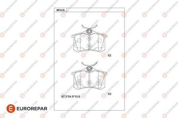 EUROREPAR 1681240680 - Bremžu uzliku kompl., Disku bremzes www.autospares.lv