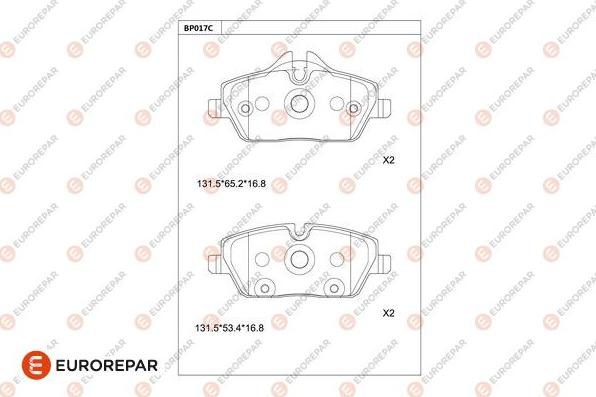 EUROREPAR 1681241580 - Bremžu uzliku kompl., Disku bremzes www.autospares.lv