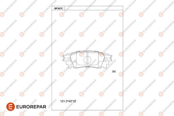 EUROREPAR 1681241880 - Bremžu uzliku kompl., Disku bremzes www.autospares.lv