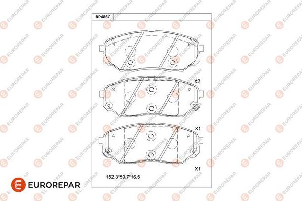 EUROREPAR 1681243180 - Bremžu uzliku kompl., Disku bremzes www.autospares.lv