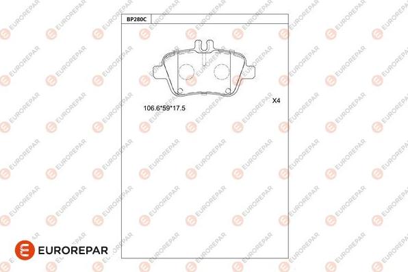 EUROREPAR 1681243380 - Bremžu uzliku kompl., Disku bremzes www.autospares.lv