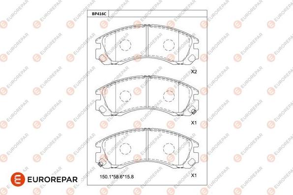 EUROREPAR 1681242980 - Bremžu uzliku kompl., Disku bremzes www.autospares.lv