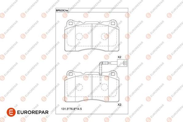 EUROREPAR 1681259480 - Bremžu uzliku kompl., Disku bremzes autospares.lv