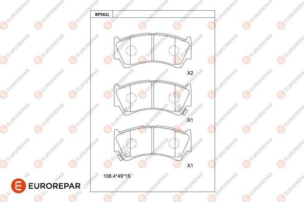 EUROREPAR 1681254180 - Bremžu uzliku kompl., Disku bremzes www.autospares.lv