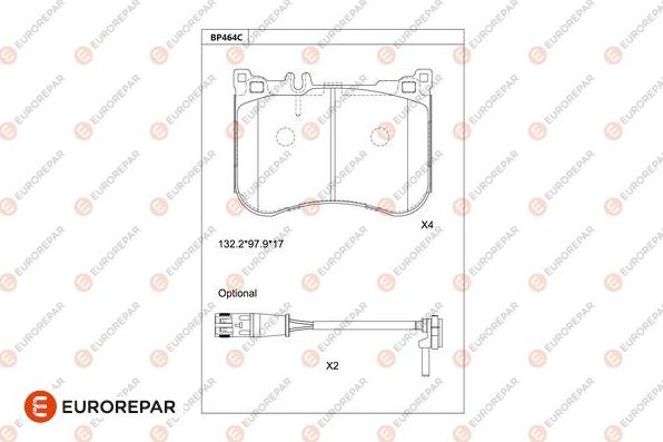 EUROREPAR 1681254280 - Bremžu uzliku kompl., Disku bremzes www.autospares.lv