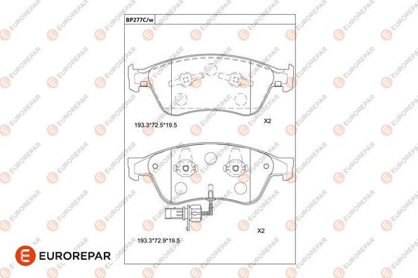 EUROREPAR 1681255680 - Bremžu uzliku kompl., Disku bremzes www.autospares.lv