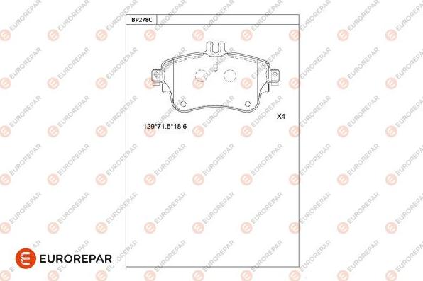 EUROREPAR 1681255280 - Bremžu uzliku kompl., Disku bremzes www.autospares.lv