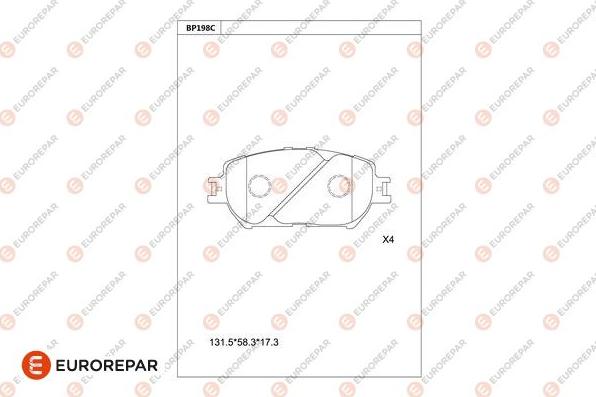 EUROREPAR 1681251780 - Bremžu uzliku kompl., Disku bremzes www.autospares.lv