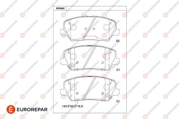 EUROREPAR 1681253480 - Bremžu uzliku kompl., Disku bremzes www.autospares.lv