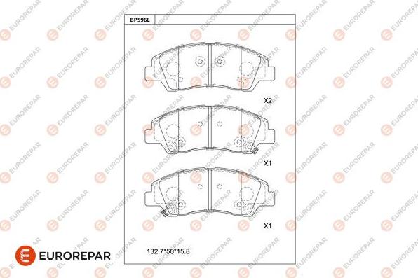 EUROREPAR 1681253880 - Bremžu uzliku kompl., Disku bremzes www.autospares.lv