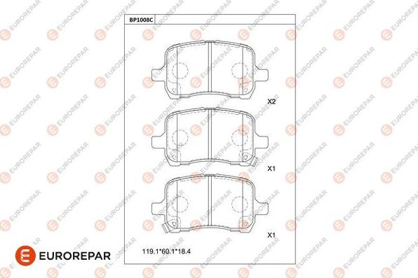 EUROREPAR 1681252680 - Bremžu uzliku kompl., Disku bremzes www.autospares.lv