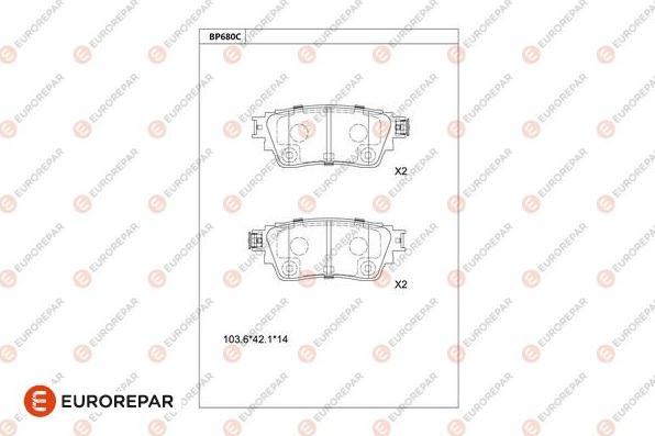 EUROREPAR 1681257880 - Bremžu uzliku kompl., Disku bremzes www.autospares.lv