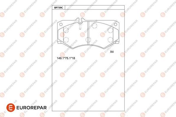 EUROREPAR 1681269880 - Bremžu uzliku kompl., Disku bremzes www.autospares.lv