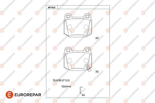 EUROREPAR 1681265980 - Brake Pad Set, disc brake www.autospares.lv