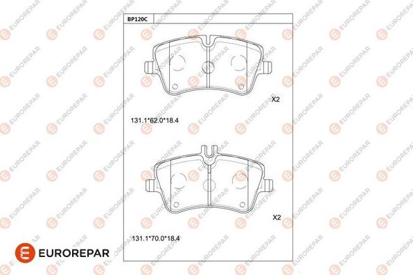 EUROREPAR 1681266080 - Bremžu uzliku kompl., Disku bremzes www.autospares.lv