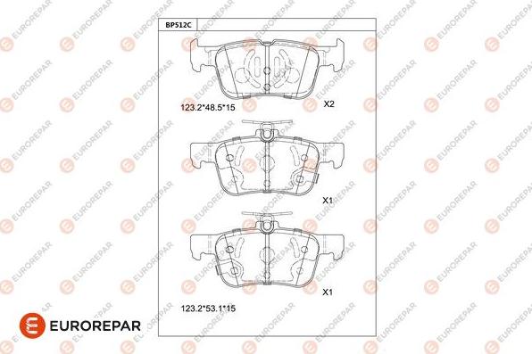 EUROREPAR 1681260480 - Bremžu uzliku kompl., Disku bremzes www.autospares.lv