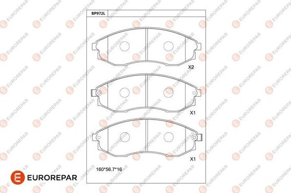 EUROREPAR 1681260580 - Bremžu uzliku kompl., Disku bremzes www.autospares.lv