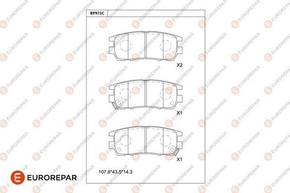 EUROREPAR 1681260080 - Bremžu uzliku kompl., Disku bremzes www.autospares.lv