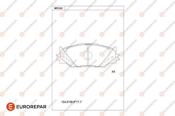 EUROREPAR 1681261980 - Bremžu uzliku kompl., Disku bremzes www.autospares.lv