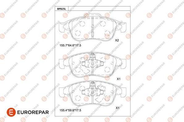 EUROREPAR 1681261680 - Bremžu uzliku kompl., Disku bremzes www.autospares.lv