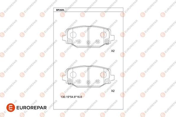 EUROREPAR 1681261280 - Bremžu uzliku kompl., Disku bremzes www.autospares.lv