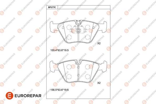 EUROREPAR 1681268180 - Bremžu uzliku kompl., Disku bremzes www.autospares.lv