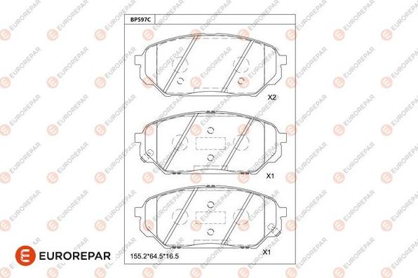 EUROREPAR 1681262380 - Bremžu uzliku kompl., Disku bremzes www.autospares.lv