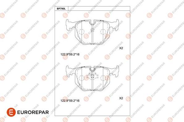 EUROREPAR 1681267580 - Bremžu uzliku kompl., Disku bremzes www.autospares.lv