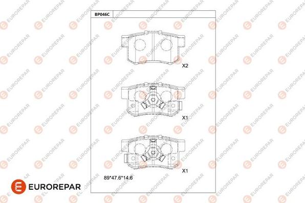 EUROREPAR 1681206980 - Bremžu uzliku kompl., Disku bremzes www.autospares.lv